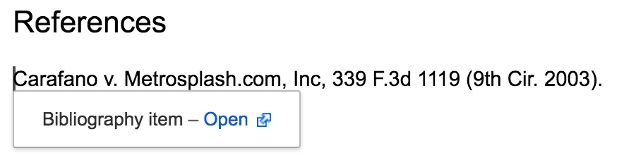 Citing a legal case in Google Docs